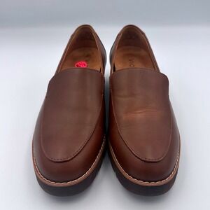 Vionic Kensley Brown Leather Slip On Loafers Women's Size 6.5
